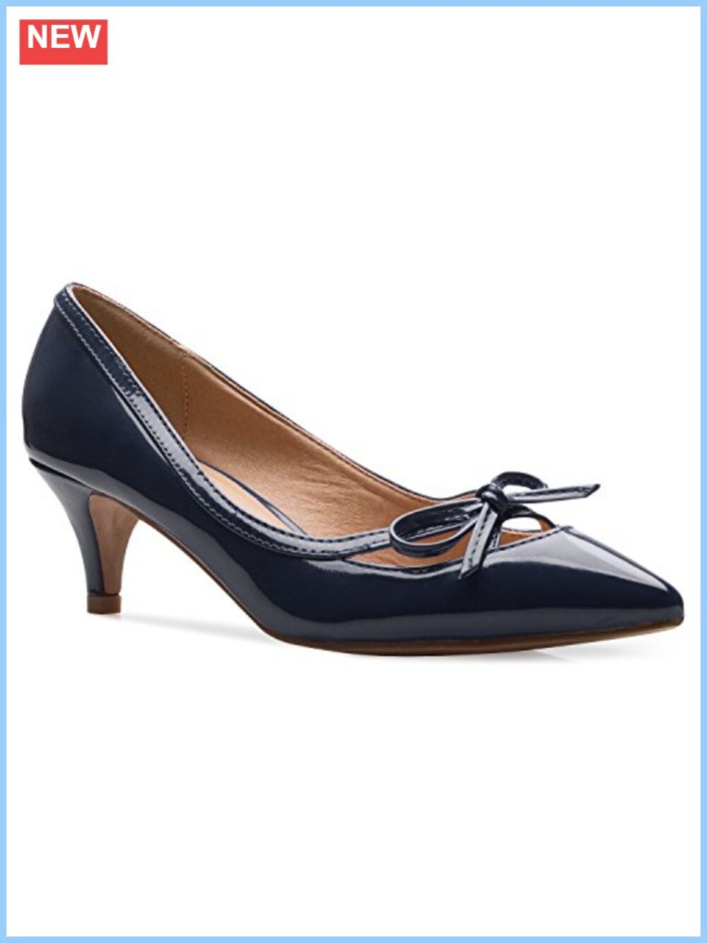 Classic Closed Toe D'Orsay Bow Kitten Heel Pump